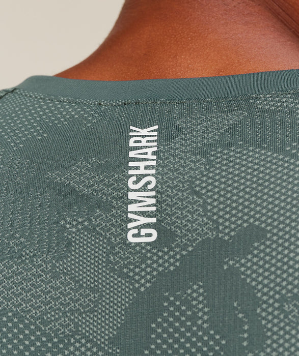 Geo Seamless T-Shirt Slate Teal/Denim Grey