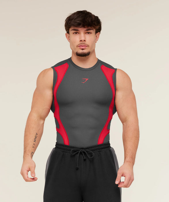 Gymshark x Carlos Belcast Tank Baselayer - Onyx Grey