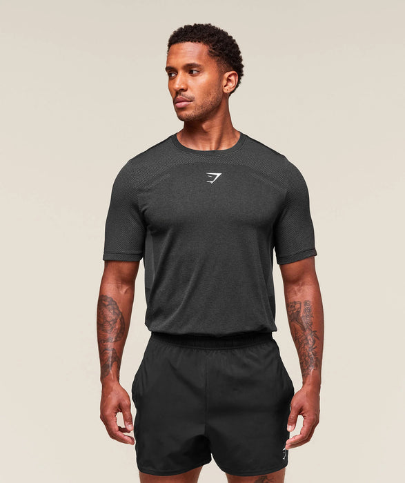 Lightweight Seamless T-Shirt - Black/Silhouette Grey