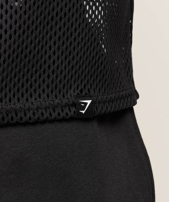 Mesh Oversized Tank - Black