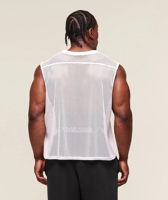Mesh Oversized Tank - White