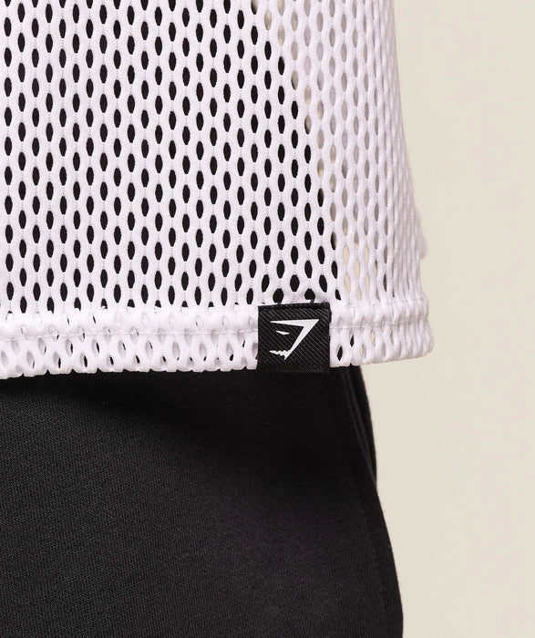 Mesh Oversized Tank - White