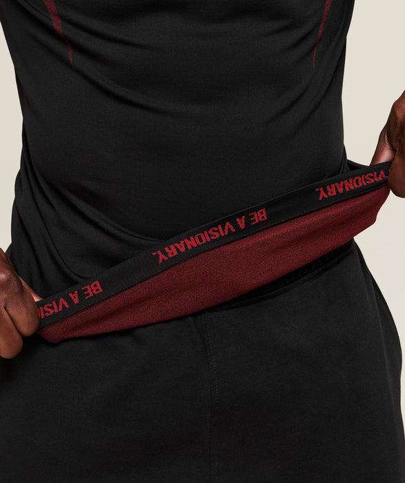 ONYX 5.0 SEAMLESS LONG SLEEVE T-SHIRT - BLACK/CARMINE RED