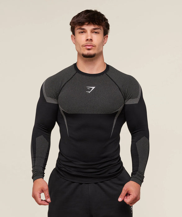 ONYX 5.0 SEAMLESS LONG SLEEVE T-SHIRT - BLACK/LIGHT GREY