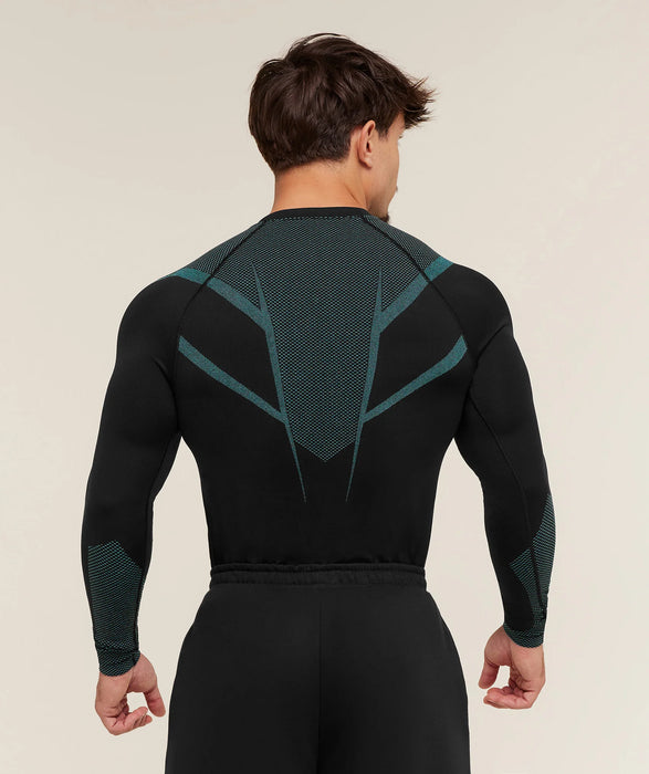 ONYX 5.0 SEAMLESS LONG SLEEVE T-SHIRT - BLACK/BRAND BLUE