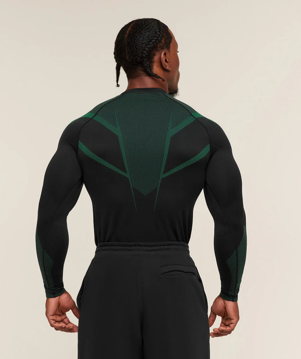ONYX 5.0 SEAMLESS LONG SLEEVE T-SHIRT - BLACK/LIFT GREEN