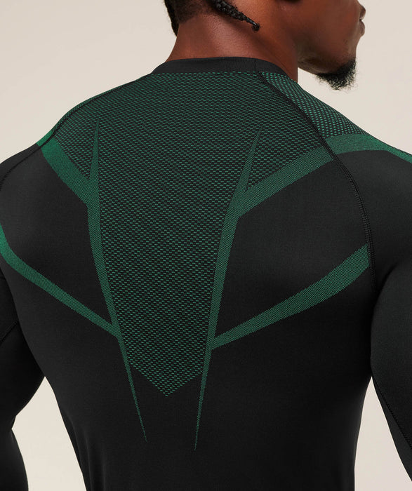 ONYX 5.0 SEAMLESS LONG SLEEVE T-SHIRT - BLACK/LIFT GREEN