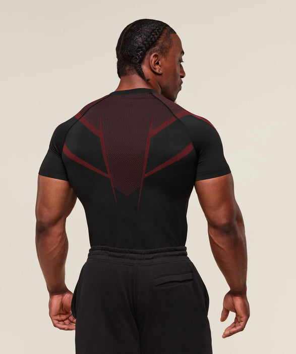 ONYX 5.0 SEAMLESS T-SHIRT - BLACK/CARMINE RED