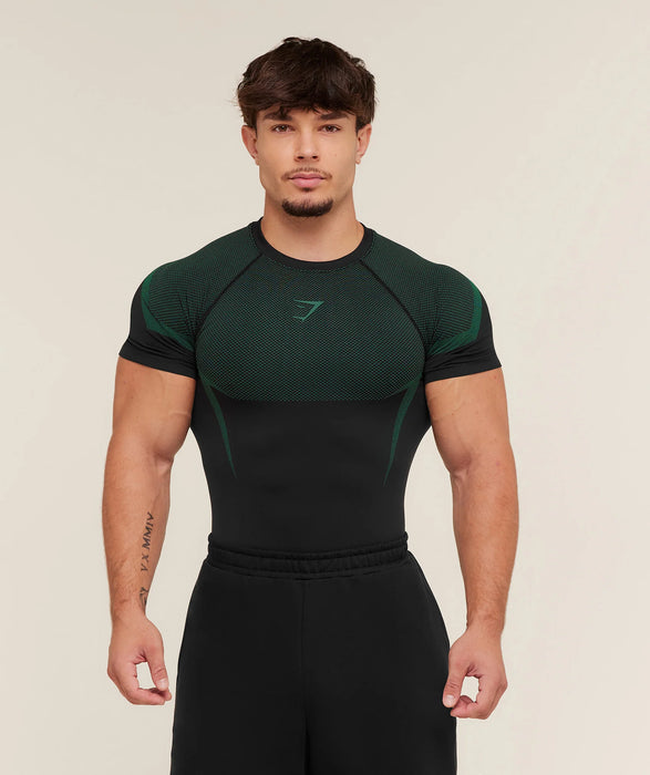 ONYX 5.0 SEAMLESS T-SHIRT - BLACK/LIFT GREEN