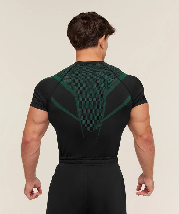 ONYX 5.0 SEAMLESS T-SHIRT - BLACK/LIFT GREEN