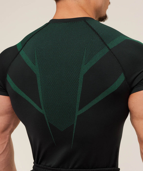 ONYX 5.0 SEAMLESS T-SHIRT - BLACK/LIFT GREEN