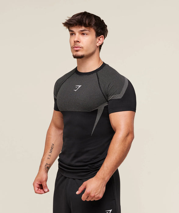 ONYX 5.0 SEAMLESS T-SHIRT - BLACK/LIGTH GREY