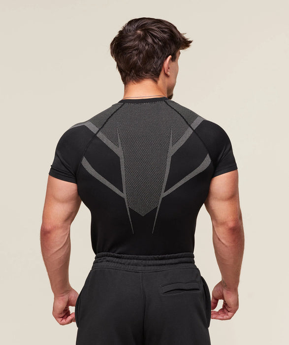 ONYX 5.0 SEAMLESS T-SHIRT - BLACK/LIGTH GREY