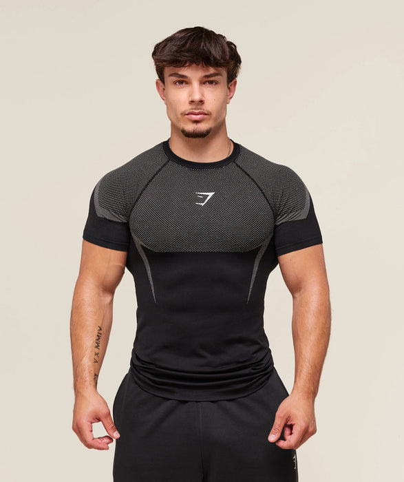 ONYX 5.0 SEAMLESS T-SHIRT - BLACK/LIGTH GREY