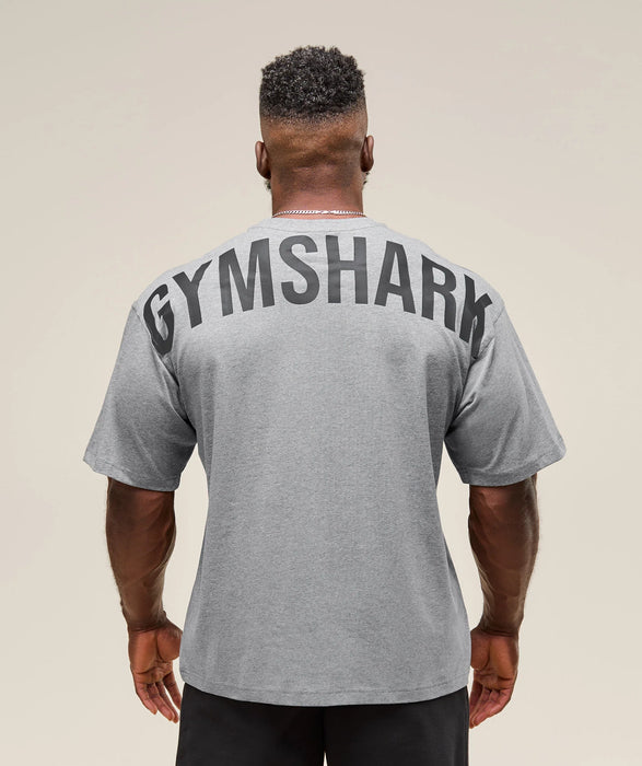 POWER T-SHIRT - OVERSIZED FIT - CHARCOAL CORE MARL GREY/BLACK
