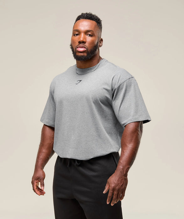 POWER T-SHIRT - OVERSIZED FIT - CHARCOAL CORE MARL GREY/BLACK
