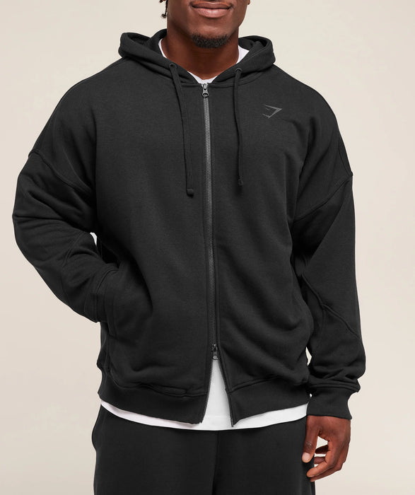 Power Zip Up Hoodie - Black