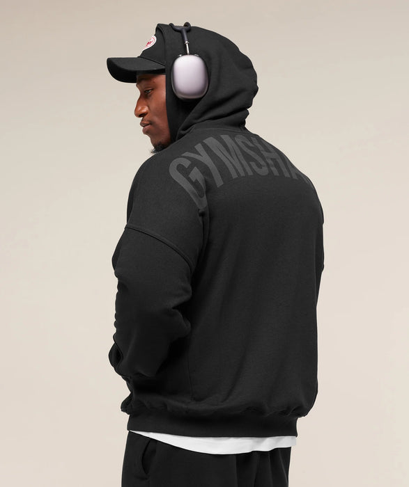 Power Zip Up Hoodie - Black