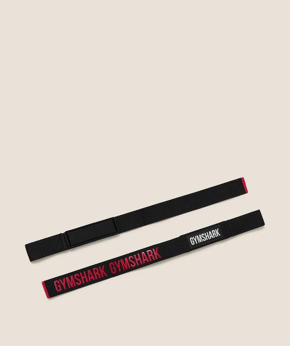 Silicone Lifting Straps - Black/Carmine Red