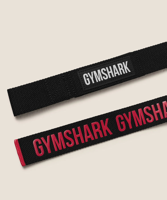 Silicone Lifting Straps - Black/Carmine Red