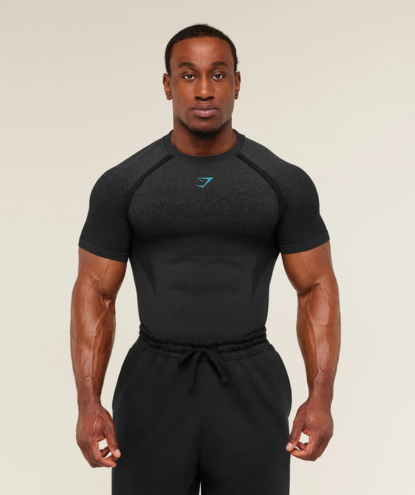 Shadow Seamless T Shirt - Black / Brand blue