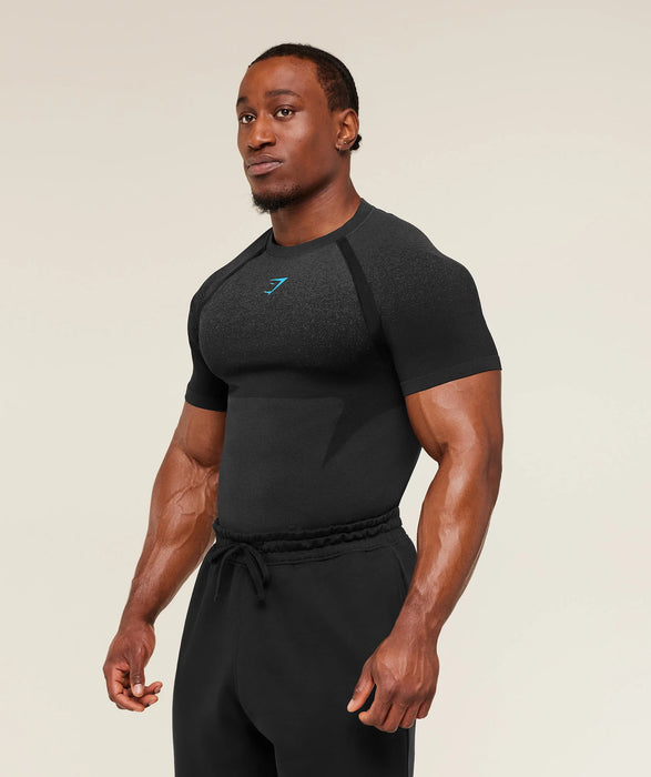 Shadow Seamless T Shirt - Black / Brand blue