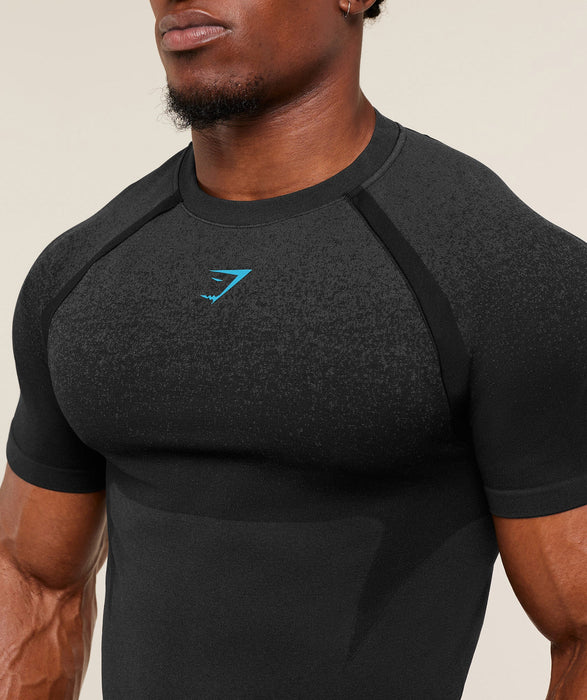 Shadow Seamless T Shirt - Black / Brand blue
