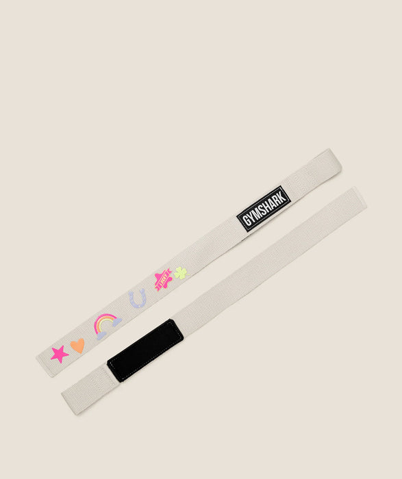 Lucky Graphic Silicone Lifting Straps - Tinted White