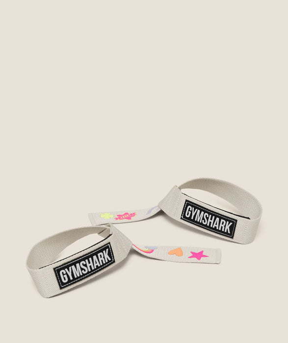 Lucky Graphic Silicone Lifting Straps - Tinted White