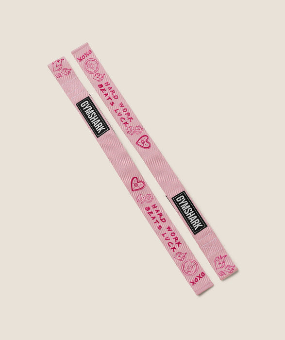 Graphic Silicone Lifting Straps - Cloud Pink
