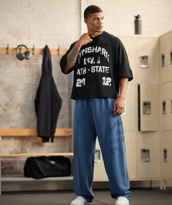 Graphic Mesh Oversized T-Shirt - Black
