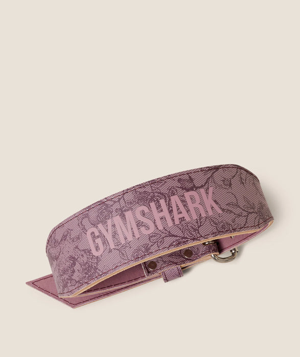 Lace Graphic Tapered Lifting Belt - Impact Burgundy/Calm Pink