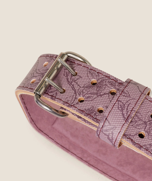 Lace Graphic Tapered Lifting Belt - Impact Burgundy/Calm Pink