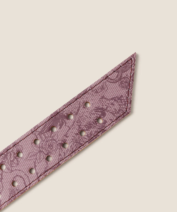 Lace Graphic Tapered Lifting Belt - Impact Burgundy/Calm Pink