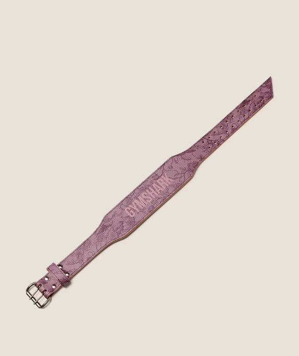 Lace Graphic Tapered Lifting Belt - Impact Burgundy/Calm Pink
