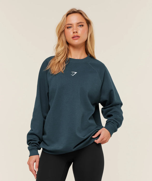 Training Oversized Fleece Sweatshirt - GS Stealth Blue