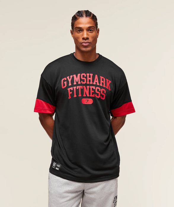 Campus Oversized T-Shirt - Black/Conditioning Red