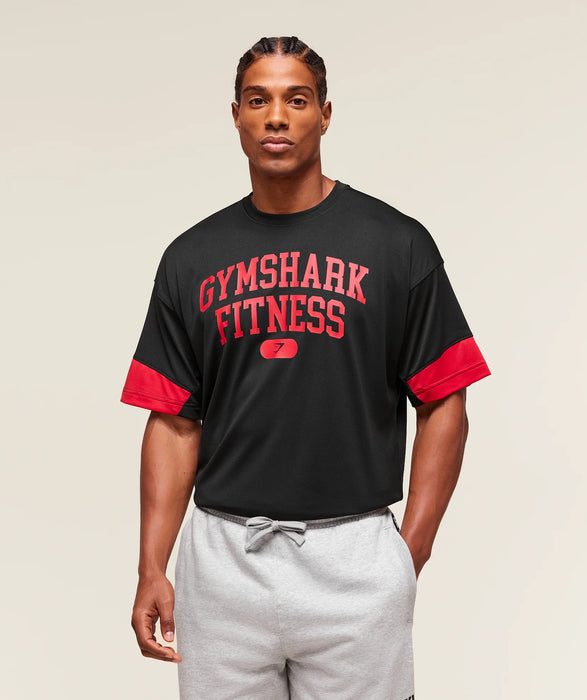 Campus Oversized T-Shirt - Black/Conditioning Red
