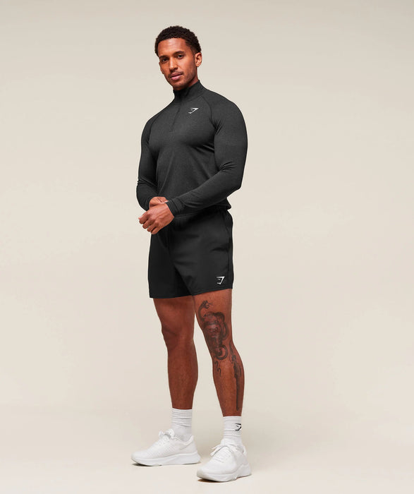 Vital seamless 1/4 Zip - Black/Silhouette Grey