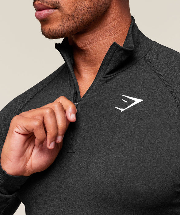 Vital seamless 1/4 Zip - Black/Silhouette Grey
