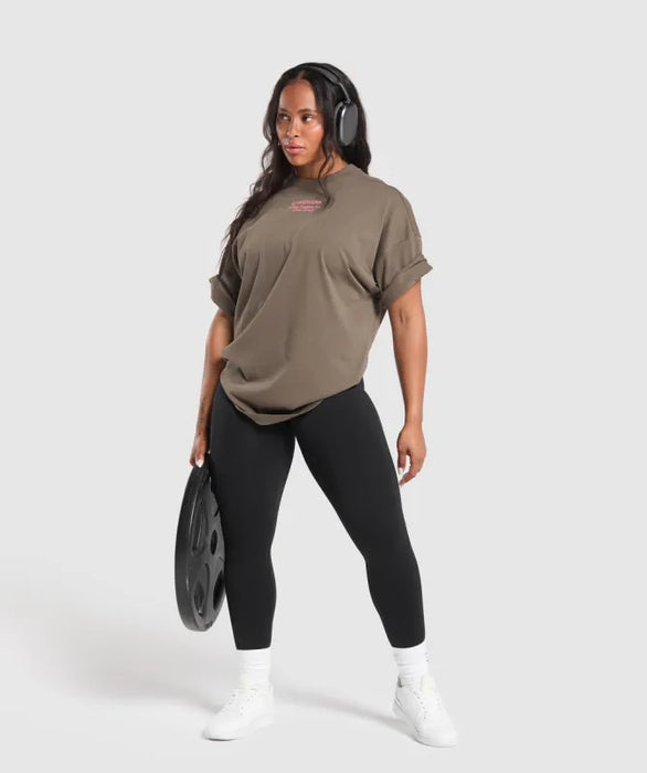 Gymshark British Iron Heavyweight T-Shirt - Camo Brown