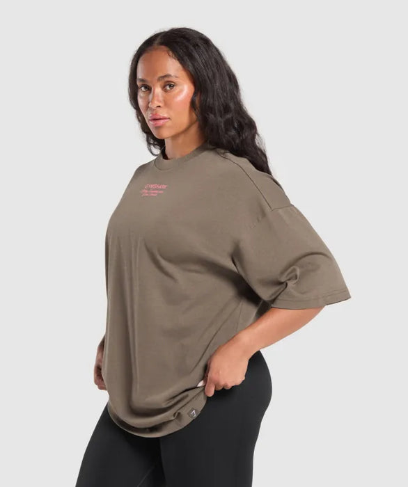 Gymshark British Iron Heavyweight T-Shirt - Camo Brown