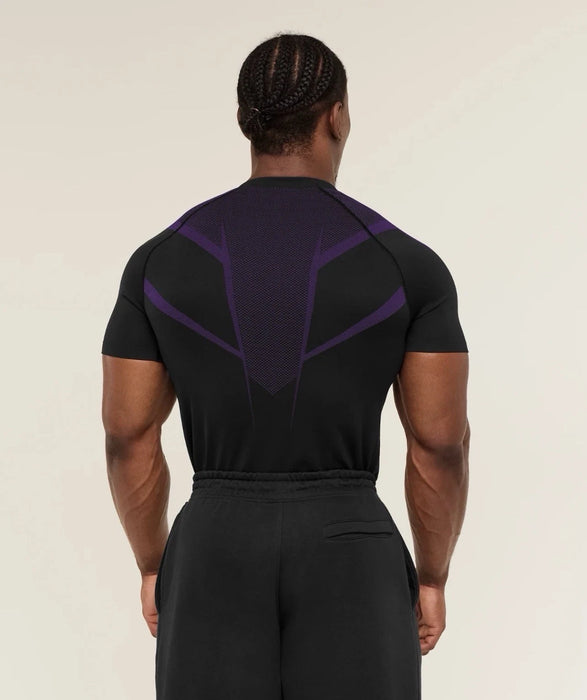 ONYX 5.0 SEAMLESS T-SHIRT - BLACK/ATHLETIC PURPLE