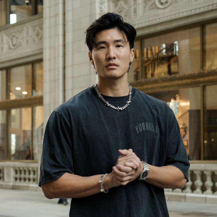 THE BARBED WIRE CUBAN CHAIN - SILVER RG1006 22"