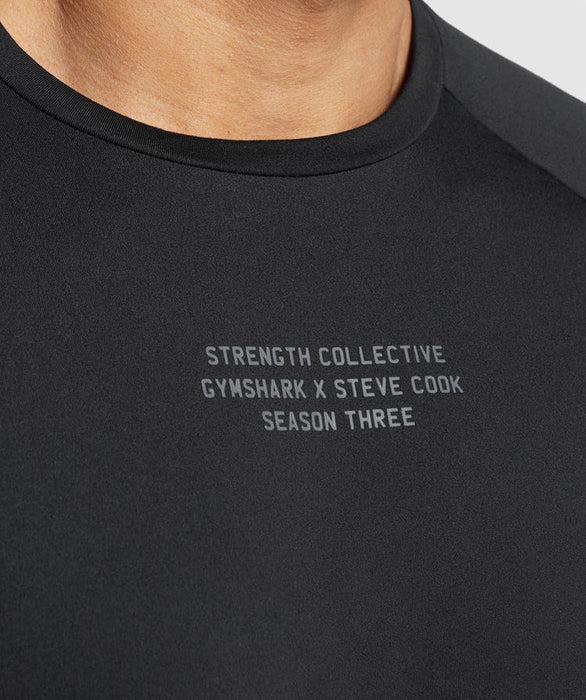 Gymshark//Steve Cook T- Shirt - Black.