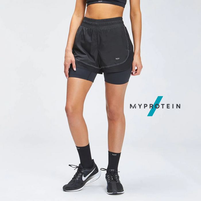 Myprotein - Pantaloneta corta de doble capa - negro